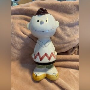 Vintage 1960’s Charlie Brown Bank Made in Italy, Hand Painted